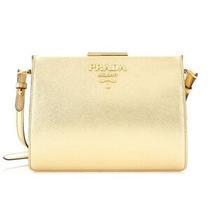 Prada Gold Crossbody Bag with Metallic Finish